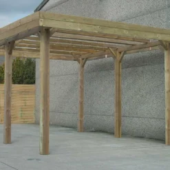 Solid Carport En Bois Autoclave Pour Camping Car (506x506cm)