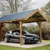 Carport Bois Traité Haute Température 5x3,5m Thurac + Bac Acier