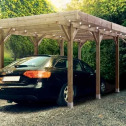 Solid Carport Bois Modulable 3x5 M