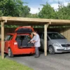Carport Bois Optima Duo 2 Voitures (Plusieurs Tailles)
