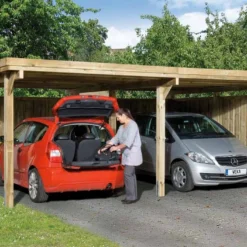 Carport Bois Optima Duo 2 Voitures (Plusieurs Tailles)
