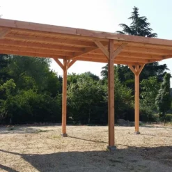 Carport Pour Camping-car En Bois Douglas Sans Couverture