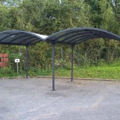 Carport Double Aluminium Et Polycarbonate 590 X 485 Cm