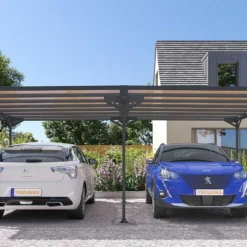 Carport Double En Aluminium Et Polycarbonate Mistral 30 M²