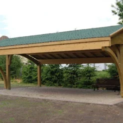 Carport 3 Voitures En Bois Traité Revelatio 3 - 49 M²
