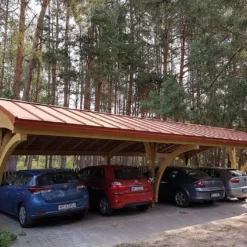 Carport 4 Voitures En Bois Traité Revelatio 4 - 69 M²