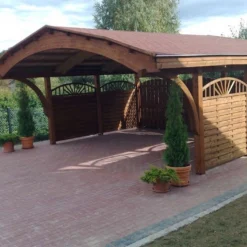 Carport Double En Épicéa Traité Et Lamellé Collé 609x605x339cm Nevada