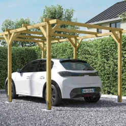 Carport En Bois De Pin Traité Autoclave 15,4 M² - Henri