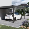 Carport Adossé En Aluminium Et Polycarbonate Libeccio 16 M²