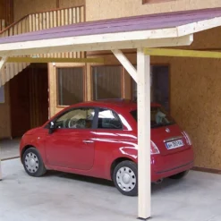 Carport Mural En Bois D’Épicéa Traité 10 M²