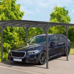 Carport Simple En Aluminium Et Polycarbonate Anthracite - 15,15 M²