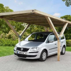 Carport Simple En Bois De Pin Traité Sans Couverture – 18,48 M²