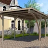 Carport Simple En Bois De Pin Traité Et PVC Avec Arc 606 A T2 - 18 M²