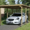 Carport Simple En Bois De Pin Traité Et PVC 606 T2 - 18 M²