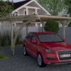 Carport Simple En Bois De Pin Traité Et PVC Avec Arc 606 A T1 - 15 M²