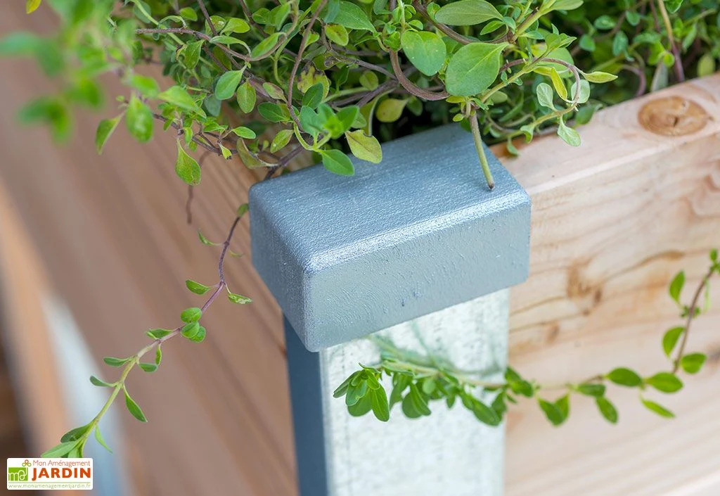 Carré Potager En Bois Douglas 19 Mm 2 étages Et Treillis – 125 X 60 Cm – Image 3