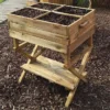 Solid Carré Potager En Bois Autoclave Sur Pieds Réglable 80 X 60 Cm