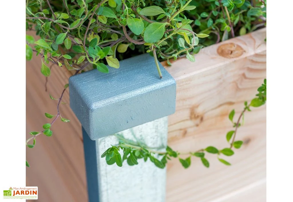 Carré Potager En Bois Avec Composteur Keyhole Garden 120 X 115 Cm – Image 3