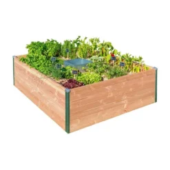 Carré Potager En Bois Avec Composteur Keyhole Garden 120 X 115 Cm