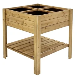 Carré Potager En Bois Autoclave Sur Pieds 80 X 80 Cm H. 88 Cm - Rezekne
