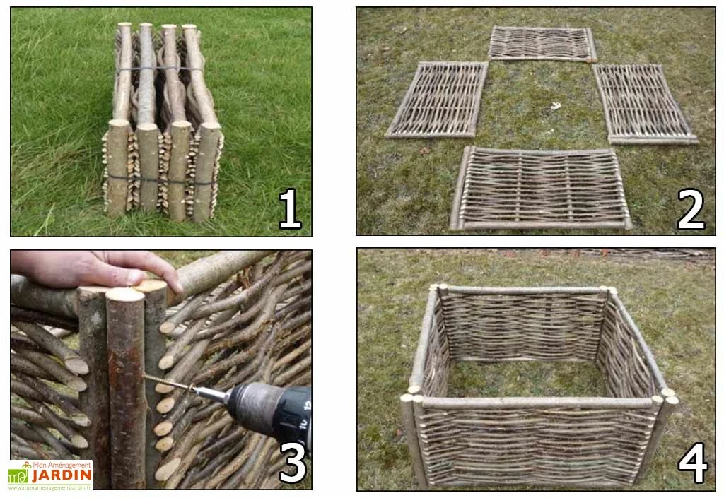 Carré Potager En Noisetier 1,50x1,50m – Image 2