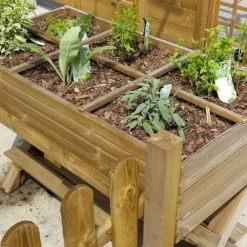 Solid Carré Potager En Bois Autoclave Sur Pieds 120 X 60 Cm