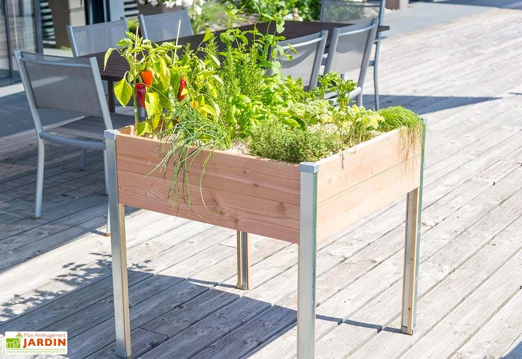 Carré Potager Sur Pied En Bois Douglas 19 Mm – 75 X 80 X 80 Cm – Image 2