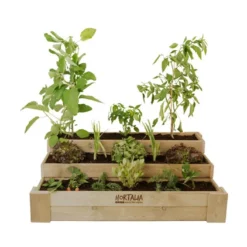 Carré Potager 3 étages En Bois De Pin Traité - 120 X 80 X 40 Cm