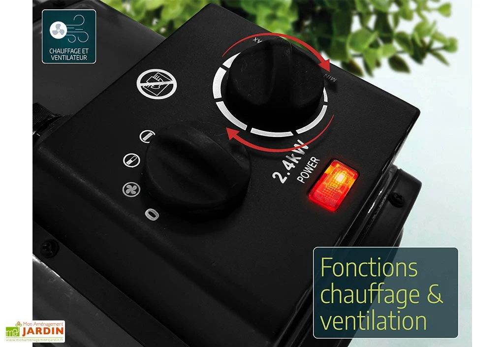 Chauffage Ventilateur D'appoint 2400W Avec Thermostat Digital – Image 5