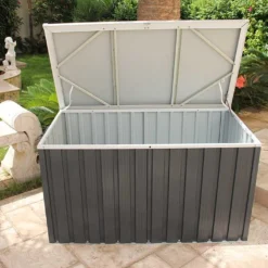 Coffre De Jardin En Métal Gris Anthracite Duramax - 174 X 73 X 73 Cm