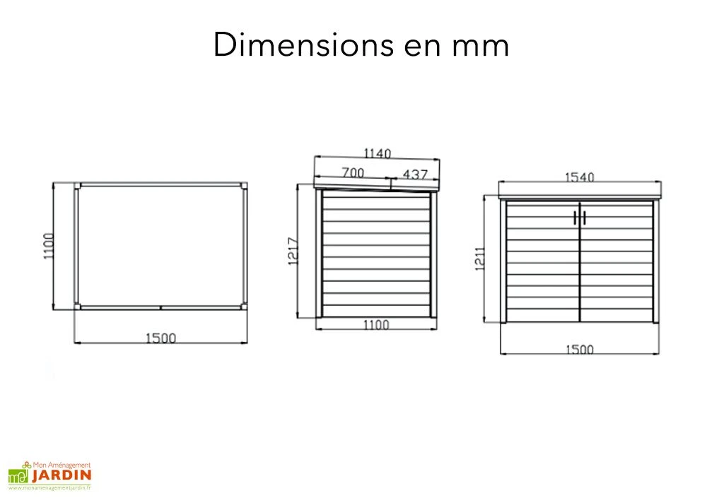 Coffre De Jardin En Composite 155 X 115 X 120 Cm – Util’ Multifonctions – Image 5