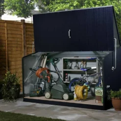 Coffre De Rangement Métal Storeguard Anthracite (196x89x113)