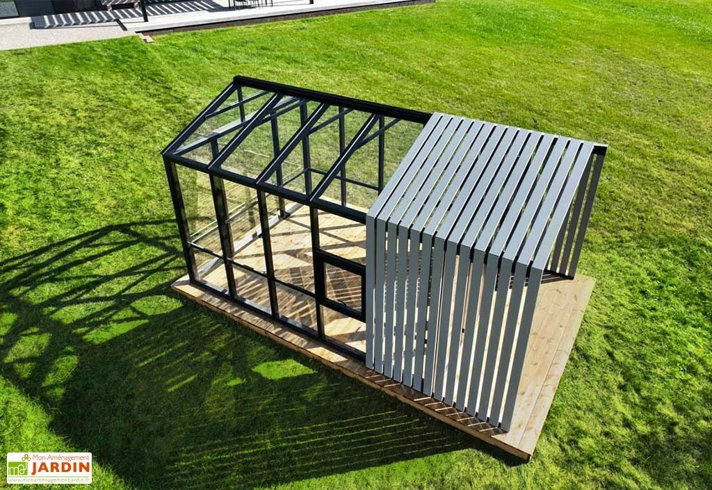 Serre De Jardin En Bois Et Verre Trempé Avec Panneaux Occultants – Mimosas – Image 5