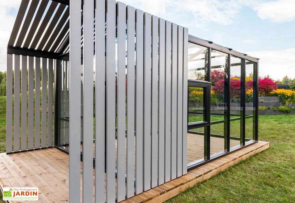 Serre De Jardin En Bois Et Verre Trempé Avec Panneaux Occultants – Mimosas – Image 6