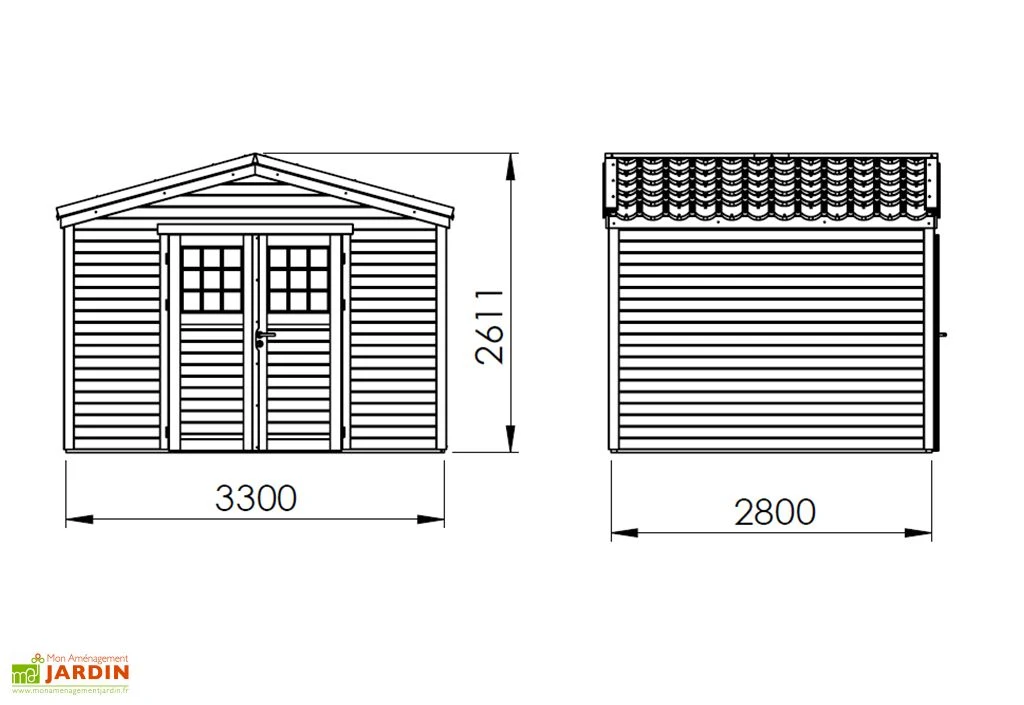 Abri De Jardin En Bois D’épicéa Brut Shelty+ 9 M² – Image 4