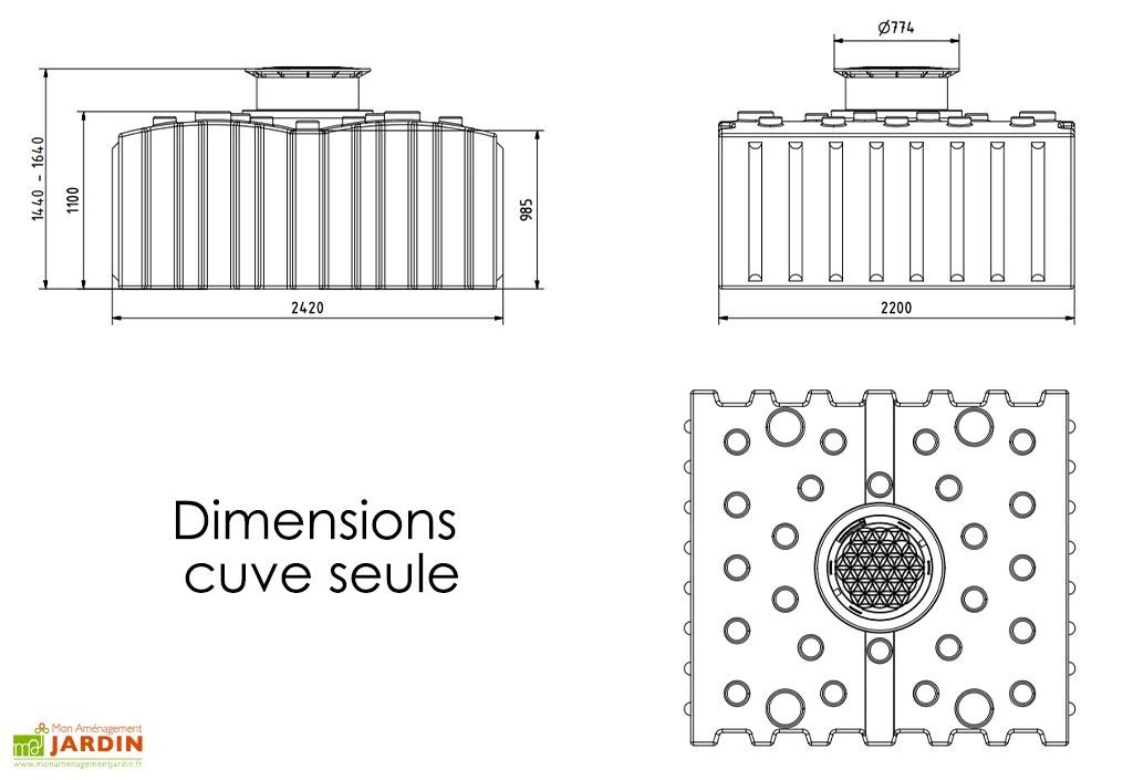 Cuve De Récupération D’eau De Pluie Enterrée – 5000 L Plate – Image 3