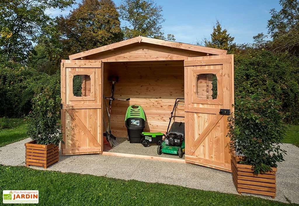 Abri De Jardin En Bois Douglas 28 Mm – 6,33 M² : 2,19 X 2,89 M – Image 4