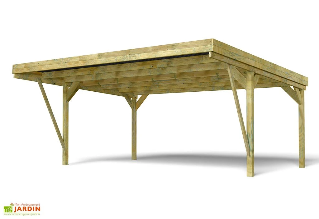 Carport En Bois De Pin Traité Autoclave 30,9 M² - Double Victor Design – Image 2