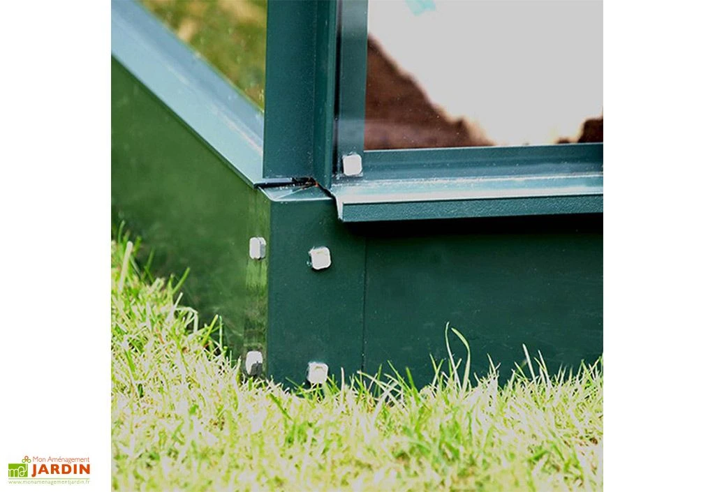 Serre De Jardin En Verre Trempé Lams 7,3 M² - Allium Vert – Image 4