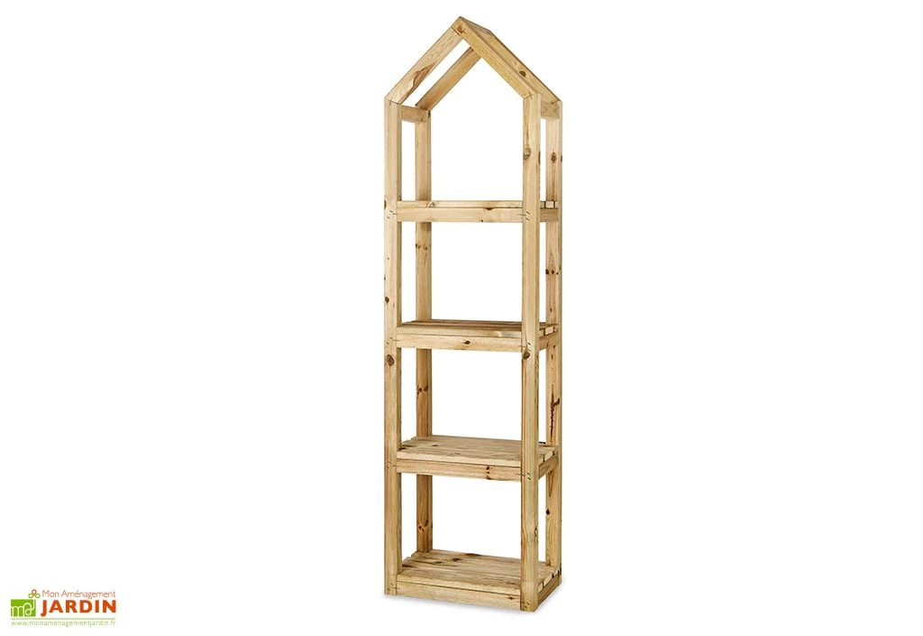 Étagère De Jardin En Bois De Pin Traité Campanile L - 50 X 30 X 185 Cm