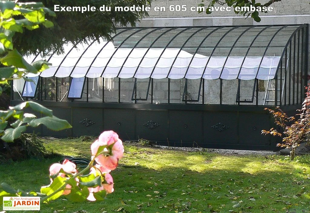 Serre Adossée Ancienne En Aluminium Et Verre Trempé 4mm Chambord 530x280 – Image 3