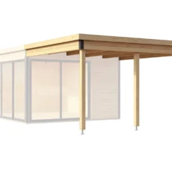 Extension De Toit En Bois D’épicéa Brut Pour Domeo 3 Et 4 - 9,6 M²