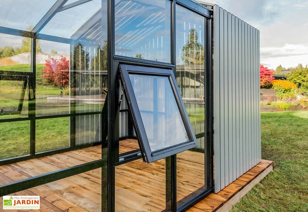 Serre De Jardin En Bois Et Verre Trempé Avec Panneaux Occultants – Jasmin – Image 6