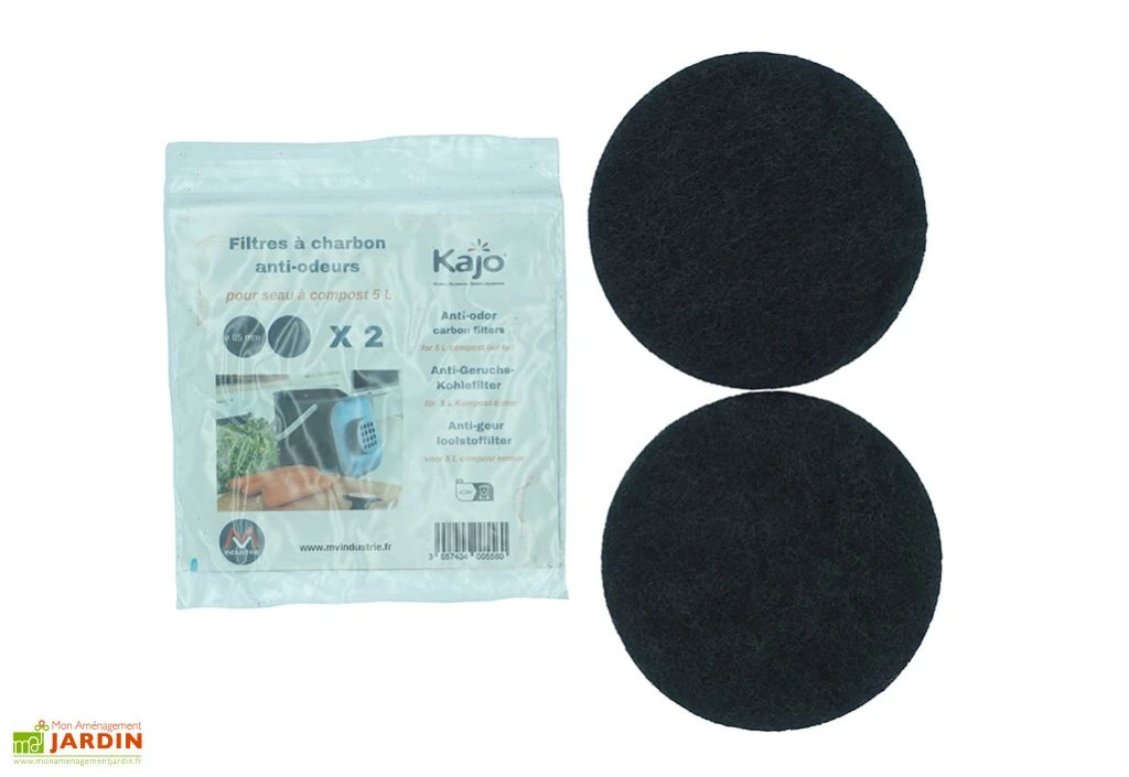 Lot De 2 Filtres à Charbon Actif Pour Seau à Compost Kajo