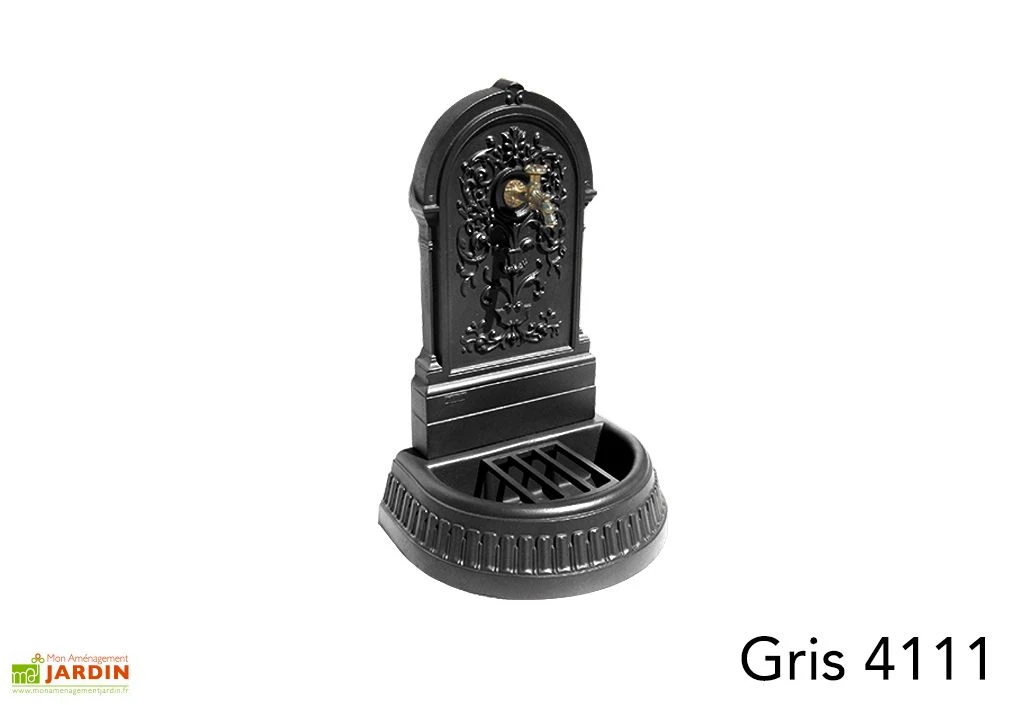 Fontaine De Jardin Murale En Fonte Floraison + Robinet Colvert – Image 5