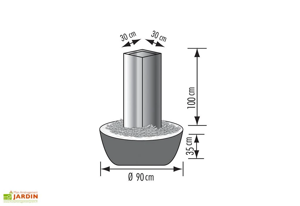 Fontaine De Jardin En Inox Tower 100B – Image 2