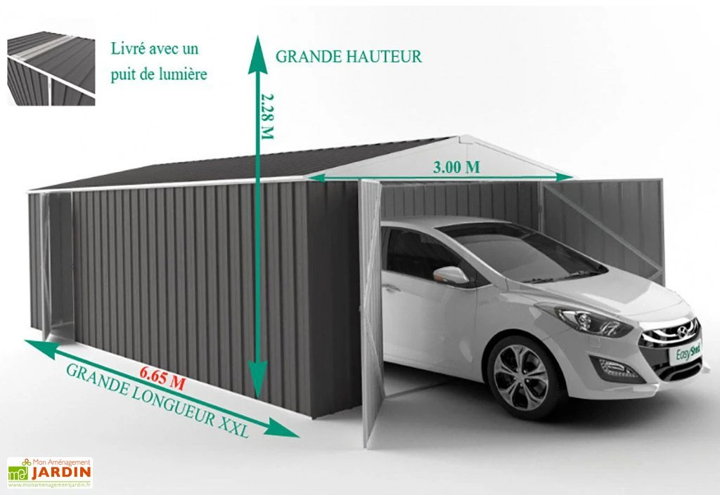 Garage En Métal Galvanisé XXL Grande Longueur 20 M² – Image 4