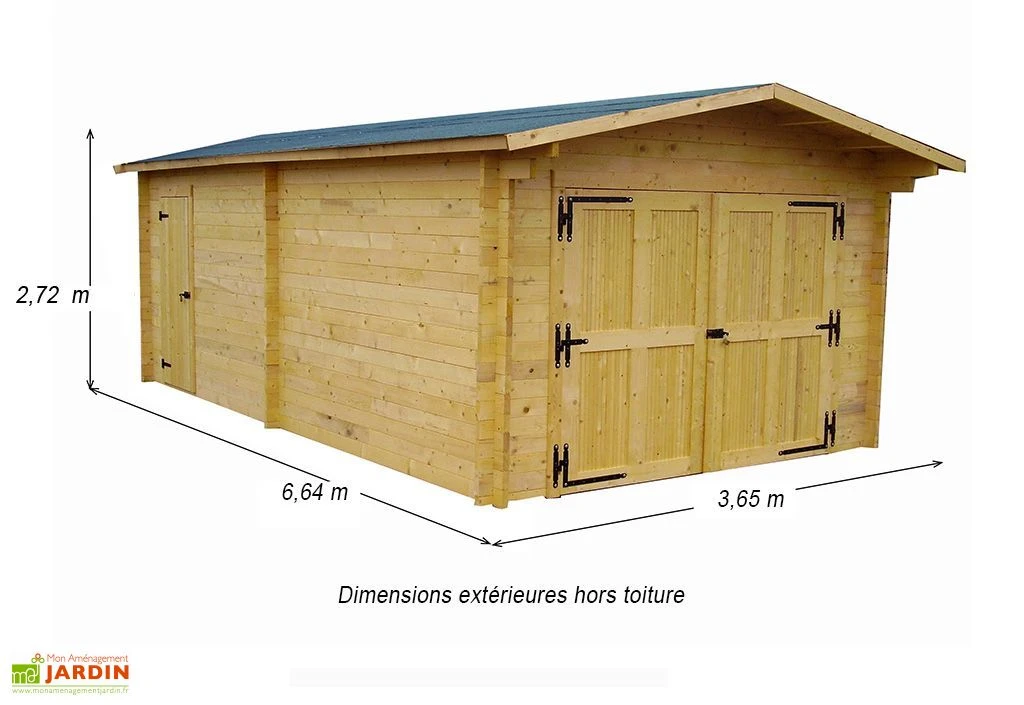 Garage En Bois D’Épicéa Brut 24 M² – Image 3