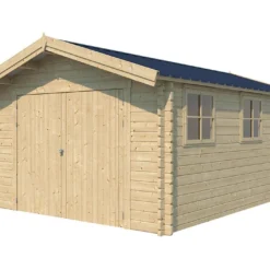 Garage En Bois D’Épicéa Avec Toit En Shingle 21 M²