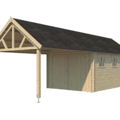 Garage En Bois D’Épicéa Toit En Shingle Gloucester XL 28 M²